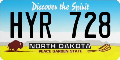 ND license plate HYR728