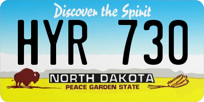 ND license plate HYR730