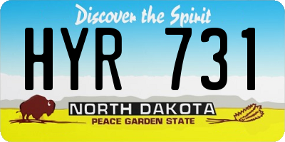 ND license plate HYR731