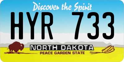 ND license plate HYR733