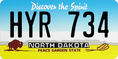 ND license plate HYR734