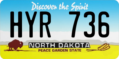 ND license plate HYR736