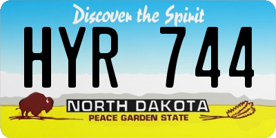 ND license plate HYR744