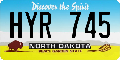 ND license plate HYR745