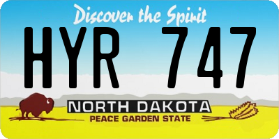 ND license plate HYR747