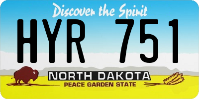 ND license plate HYR751