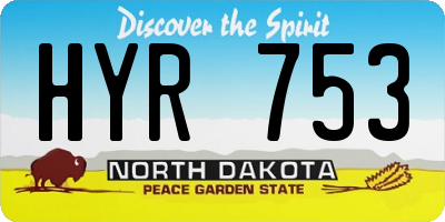 ND license plate HYR753