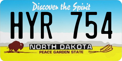 ND license plate HYR754