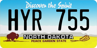 ND license plate HYR755