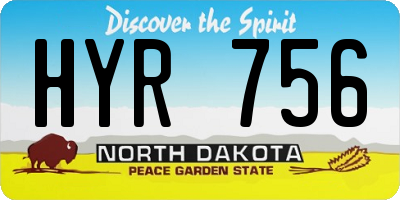 ND license plate HYR756
