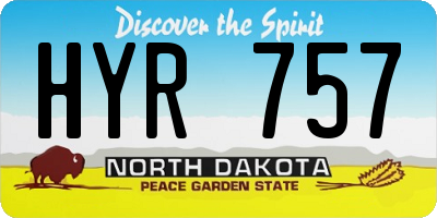 ND license plate HYR757