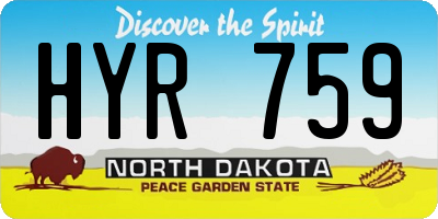 ND license plate HYR759