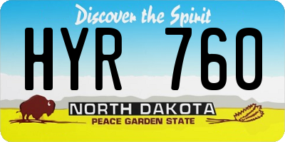 ND license plate HYR760