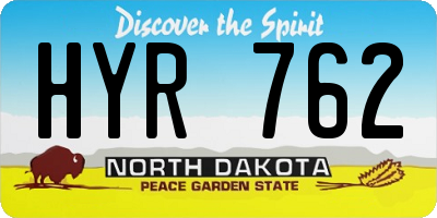 ND license plate HYR762