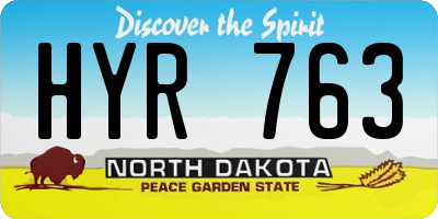ND license plate HYR763