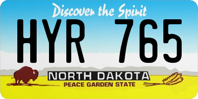 ND license plate HYR765