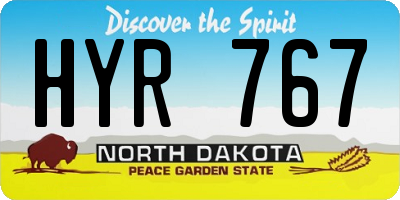 ND license plate HYR767