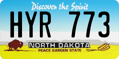 ND license plate HYR773