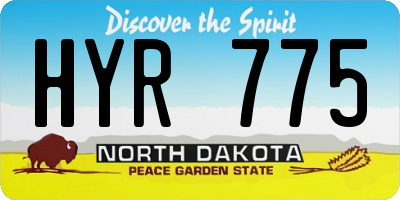 ND license plate HYR775
