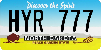 ND license plate HYR777