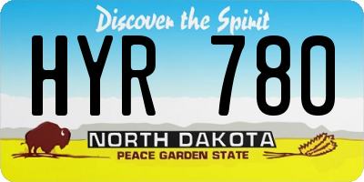ND license plate HYR780