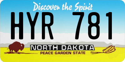 ND license plate HYR781