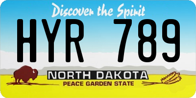 ND license plate HYR789