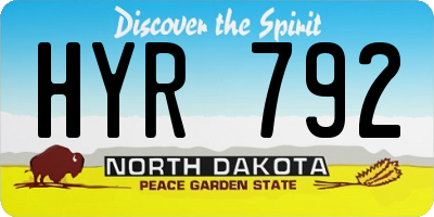 ND license plate HYR792