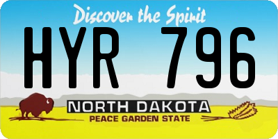 ND license plate HYR796