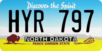 ND license plate HYR797