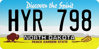 ND license plate HYR798