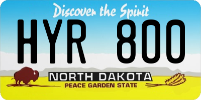 ND license plate HYR800