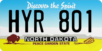 ND license plate HYR801