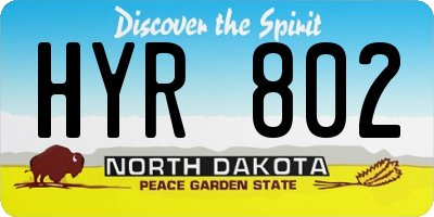 ND license plate HYR802