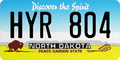 ND license plate HYR804