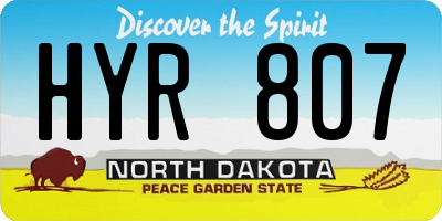 ND license plate HYR807