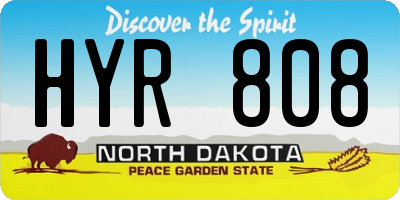 ND license plate HYR808