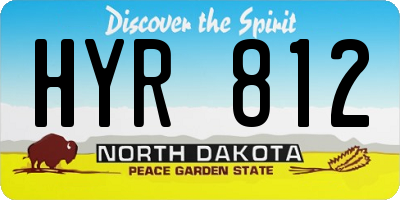 ND license plate HYR812