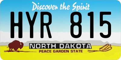 ND license plate HYR815