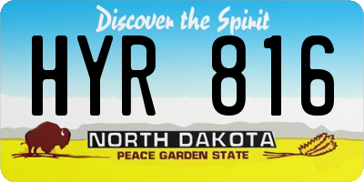 ND license plate HYR816
