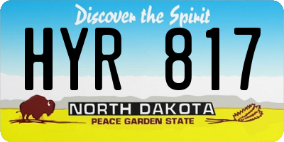 ND license plate HYR817