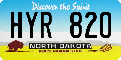ND license plate HYR820