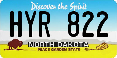 ND license plate HYR822