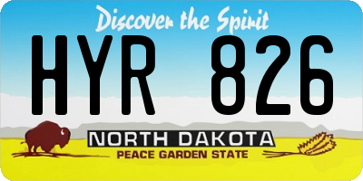 ND license plate HYR826