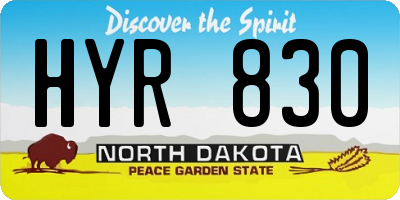 ND license plate HYR830