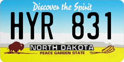 ND license plate HYR831