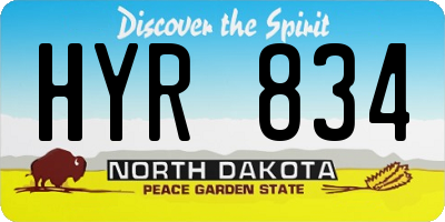 ND license plate HYR834