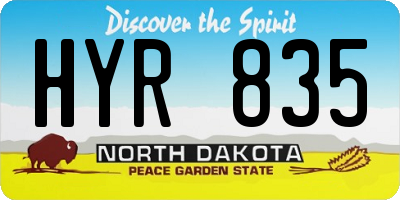 ND license plate HYR835