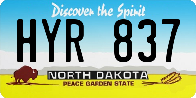 ND license plate HYR837