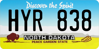 ND license plate HYR838